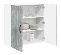 ATOMSTACK MAKER Mobile da cucina in legno, 80 x 31 x 80 cm, grigio cemento, con ante scorrevoli e più scomparti, moderno armadio da parete per un'organizzazione ottimale della cucina
