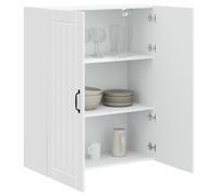 ATOMSTACK MAKER Mobile da cucina in legno bianco, 80 x 31 x 100 cm, con ante scorrevoli e più scomparti, moderno armadio da parete per un'organizzazione ottimale della cucina