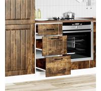ATOMSTACK MAKER Mobile da cucina Lucca con 2 cassetti, in legno di rovere affumicato, 40 x 46 x 81,5 cm, piedini regolabili in altezza, max 50 kg, ideale per lavello e isola di cottura