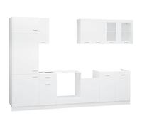ATOMSTACK MAKER Mobile da cucina Lyon, 8 pezzi, in legno e vetro, modulare per layout individuali della cucina (40-80 x 31-57 x 60-207 cm), include frigorifero, forno, lavello e pensili