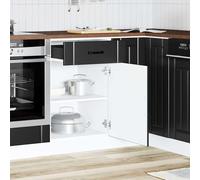 ATOMSTACK MAKER Mobile da cucina nero, 50 x 46 x 81,5 cm, mobile in legno con piedini regolabili, portata 60 kg, serie Lucca, per cucina moderna (montaggio richiesto)
