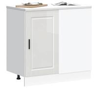 ATOMSTACK MAKER Mobile da cucina Porto, 86 cm di larghezza, bianco lucido, in legno, portata 70 kg, con piedini e ante regolabili, mobile moderno per un'organizzazione ordinata della cucina
