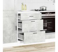 ATOMSTACK MAKER Mobile da cucina Porto da 60 cm, grigio cemento, in legno con piedini regolabili, portata 50 kg, per cucina moderna, cassetto incluso, pronto per il montaggio