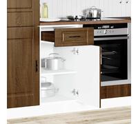 ATOMSTACK MAKER Mobile da cucina Porto, in legno effetto rovere marrone, 40 x 46 x 81,5 cm, con piedini regolabili, molto spazio e struttura stabile, per cucine da incasso