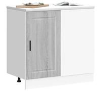 ATOMSTACK MAKER Mobile da cucina Porto, in legno grigio sonoma, 86 x 46 x 81,5 cm, con piedini regolabili, portata 70 kg, molto spazio, materiale di montaggio incluso