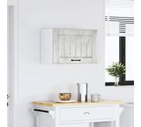 ATOMSTACK MAKER Mobile da cucina sospeso con ante in vetro, grigio cemento, 60 x 31 x 40 cm, in legno, montaggio a parete, design moderno per piccola cucina, serie Lucca