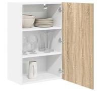 ATOMSTACK MAKER Mobile da cucina sospeso in rovere Sonoma/bianco, 50 x 31 x 80 cm, in legno con 1 anta, scaffale moderno e durevole, per cucina e soggiorno