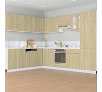 ATOMSTACK MAKER Mobile frigo 60 x 57 x 207 cm, in rovere Sonoma, moderno pensile con 3 ante e 4 ripiani, montaggio a parete per cucina, in legno, serie Lyon