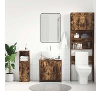 ATOMSTACK MAKER Mobile per lavabo da 60 x 33 x 61 cm, in legno resistente all'umidità, colore rovere affumicato, spazioso armadietto da bagno montato a parete per ordine in bagno