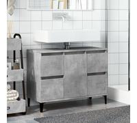 ATOMSTACK MAKER Mobile sottolavabo 80 x 33 x 60 cm, grigio cemento, in legno con 4 cassetti e vano porta, moderno armadietto da bagno con piedini in metallo, supporto da parete incluso