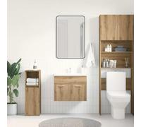 ATOMSTACK MAKER Mobile sottolavabo da 60 cm, rovere Artisan, mobile da bagno con 2 ante e grande capienza, 60 x 38,5 x 46 cm, facile da montare