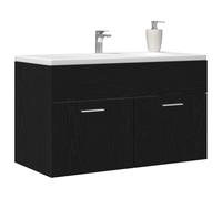 ATOMSTACK MAKER Mobile sottolavabo da 80 cm, effetto rovere nero, in legno con 2 ante, molto spazio, resistente all'umidità, per bagno interno