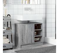 ATOMSTACK MAKER Mobile sottolavabo in legno, 63 x 29 x 55 cm, grigio sonoma, con 1 anta e 3 scomparti aperti, moderno, salvaspazio, portata fino a 70 kg, per bagno e WC degli ospiti