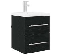 ATOMSTACK MAKER Mobile sottolavabo nero effetto quercia da parete, 41 x 38,5 x 48 cm, in legno, con cassetto e cuscinetto a sfera, portata 60 kg, mobile da bagno moderno per piccoli spazi