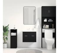ATOMSTACK MAKER Mobile sottolavabo nero effetto rovere, 60 x 38,5 x 46 cm, mobile da bagno in legno con 2 ante e grande capienza, resistente all'umidità, per ordine in bagno