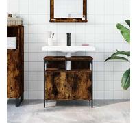 ATOMSTACK MAKER Mobile sottolavello, 60 x 30 x 60 cm, in legno di rovere affumicato, con telaio in acciaio verniciato a polvere, salvaspazio, stabile e montaggio a parete, per bagno
