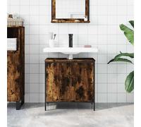 ATOMSTACK MAKER Mobile sottolavello, 60 x 30 x 60 cm, in legno di rovere affumicato, con telaio in acciaio verniciato a polvere, salvaspazio, spazioso e sicuro da montare a parete