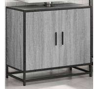 ATOMSTACK MAKER Mobile sottolavello, 65 x 33 x 60 cm, grigio Sonoma, mobile da bagno retrò in legno e metallo, con ampio spazio portaoggetti, telaio stabile e apertura per lavandino