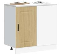 ATOMSTACK MAKER Mobiletto da cucina in rovere Sonoma, larghezza 86 cm, piedini regolabili in altezza, molto spazio, in legno, per cucina moderna, serie Kalmar