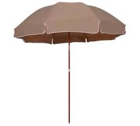 ATOMSTACK MAKER Ombrellone da 180 cm, resistente ai raggi UV e impermeabile, colore sabbia, tessuto in poliestere (100%), palo in acciaio con effetto legno, design a 8 stecche, ideale per balcone