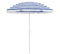 ATOMSTACK MAKER Ombrellone da spiaggia, 240 cm, resistente ai raggi UV e alle intemperie, stile hawaiano, con meccanismo basculante, in poliestere, bianco, per spiaggia, giardino e terrazza, con