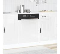 ATOMSTACK MAKER Pannello per lavastoviglie, 60 x 1,5 x 67 cm, bianco lucido, in legno resistente all'umidità (serie Kalmar), protegge lavastoviglie cucine moderne