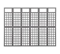 ATOMSTACK MAKER Paravento a traliccio, 6 pezzi, in legno di abete massiccio, grigio, 242,5 x 180 cm, divisorio e supporto per rose (interno/esterno), pieghevole e salvaspazio