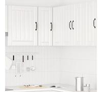 ATOMSTACK MAKER Porto - Armadietto angolare da cucina, in legno bianco lucido, 57 x 57 x 60 cm, montaggio a parete, portata 70 kg, per piatti, pentole e ciotole