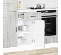 ATOMSTACK MAKER Porto, mobile da cucina grigio sonoma, 40 x 46 x 81,5 cm, in legno con piedini regolabili, molto spazio e effetto legno anticato, per piatti, pentole e stoviglie