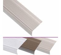 ATOMSTACK MAKER Profili per gradini, a forma di L, in alluminio, 90 cm, antiscivolo e ammortizzante, con nastro adesivo per scale in legno, cemento e piastrelle, 15 pezzi
