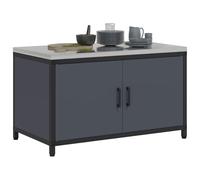 ATOMSTACK MAKER Scaffale da cucina antracite, in acciaio, con 2 ante e ripiani, 90 x 50 x 53 cm, design moderno per cucine piccole e grandi, robusto, salvaspazio, facile da montare