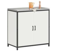ATOMSTACK MAKER Scaffale da cucina con 2 ante, scaffale in acciaio bianco, 90 x 50 x 92 cm, sistema salvaspazio per pentole, utensili e alimenti, robusto, moderno, facile da montare
