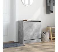 ATOMSTACK MAKER Scarpiera 60 x 34 x 63,5 cm, grigio cemento, scarpiera compatta in legno con sportello e 2 scomparti per corridoio e ingresso, montaggio a parete, portata 30 kg