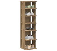 ATOMSTACK MAKER Scarpiera a 6 scomparti in legno di quercia Artisan, 28 x 27 x 102 cm, salvaspazio e antiribaltamento, ideale per corridoio, ingresso e piccoli spazi