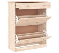 ATOMSTACK MAKER Scarpiera ALTA in legno di pino massiccio non trattato (77 x 35 x 96 cm), 2 ante a battente + 1 cassetto, design rustico per corridoio e ingresso, con maniglie in legno e supporto da
