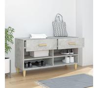 ATOMSTACK MAKER Scarpiera da 102 cm, in legno grigio cemento, con 4 scomparti e 2 cassetti, antipolvere, stabile e montabile a parete, per corridoio e ingresso