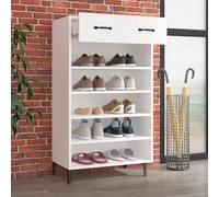 ATOMSTACK MAKER Scarpiera da 60 x 35 x 105 cm, in legno con robusto telaio in ferro, supporto da parete incluso, 3 ripiani + 1 cassetto, per corridoio e camera da letto