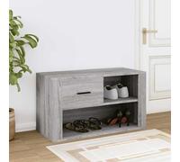 ATOMSTACK MAKER Scarpiera grigio Sonoma, 80 x 35 x 45 cm, in legno con 2 scomparti e cassetto, scarpiera antipolvere per corridoio e ingresso, look moderno, facile da montare