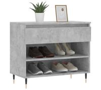 ATOMSTACK MAKER Scarpiera in legno, 70 x 36 x 60 cm, grigio cemento, con gambe in metallo, 1 cassetto e 2 scomparti, scarpiera senza polvere per corridoio e ingresso