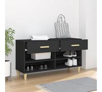 ATOMSTACK MAKER Scarpiera nera, 102 x 35 x 35 cm, in legno con 4 scomparti antipolvere, 2 cassetti e piano superiore stabile, ideale per corridoio e ingresso