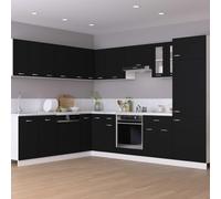 ATOMSTACK MAKER Set di 2 armadi pensili da cucina in legno, con 2 ripiani e ante, 50 x 31 x 60 cm, stile moderno, serie Lyon, colore: nero