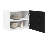ATOMSTACK MAKER Set di 2 armadi sospesi minimalisti moderni, in legno di quercia nera/bianco, 50 x 31 x 40 cm, per cucina e soggiorno, con anta e cerniere, massimo 120 kg