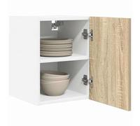 ATOMSTACK MAKER Set di 2 armadietti pensili da cucina (30 x 31 x 40 cm), rovere Sonoma e bianco, materiale in legno, design moderno con porta, portata massima 120 kg, per cucina e soggiorno