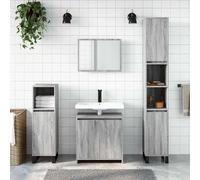 ATOMSTACK MAKER Set di 2 mobili da bagno grigio Sonoma: specchio da parete 60 x 45 cm + armadietto da bagno 60 x 33 x 61 cm, in legno resistente all'umidità, moderno, salvaspazio e di alta qualità