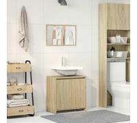 ATOMSTACK MAKER Set di 2 mobili da bagno in rovere Sonoma: armadietto da bagno 60 x 33 x 61 cm + specchio 60 x 45 cm, design moderno, resistente all'umidità, con molto spazio di archiviazione, facile