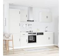 ATOMSTACK MAKER Set di 7 mobili da cucina Kalmar in bianco, in legno, con mobiletto sottolavello (80 cm), pensili, armadietto da forno e pannello per lavastoviglie, per cucina da incasso