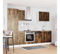 ATOMSTACK MAKER Set di 7 mobili da cucina Kalmar in rovere affumicato, mobiletti inferiori in legno e pensili per cucina da incasso (80/40/50/80/60/60 cm + pannello lavastoviglie), con piedini