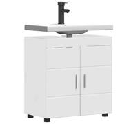 ATOMSTACK MAKER Set di mobili da bagno Tulum, 60 x 34 x 63 cm, bianco lucido, in legno con molto spazio, moderno mobiletto per lavabo per bagno e WC degli ospiti, superficie opaca, facile da montare