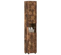 ATOMSTACK MAKER Set di mobili da bagno Tulum in rovere fumé, 37 x 31,5 x 203 cm, opaco e moderno, in legno, molto spazio, per asciugamani e articoli da bagno, facile da montare