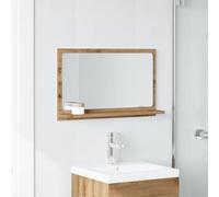 ATOMSTACK MAKER Specchio da bagno con ripiano, 60 x 37 cm, in legno di rovere Artisan, montaggio a parete, resistente all'umidità, design moderno per bagno e WC degli ospiti